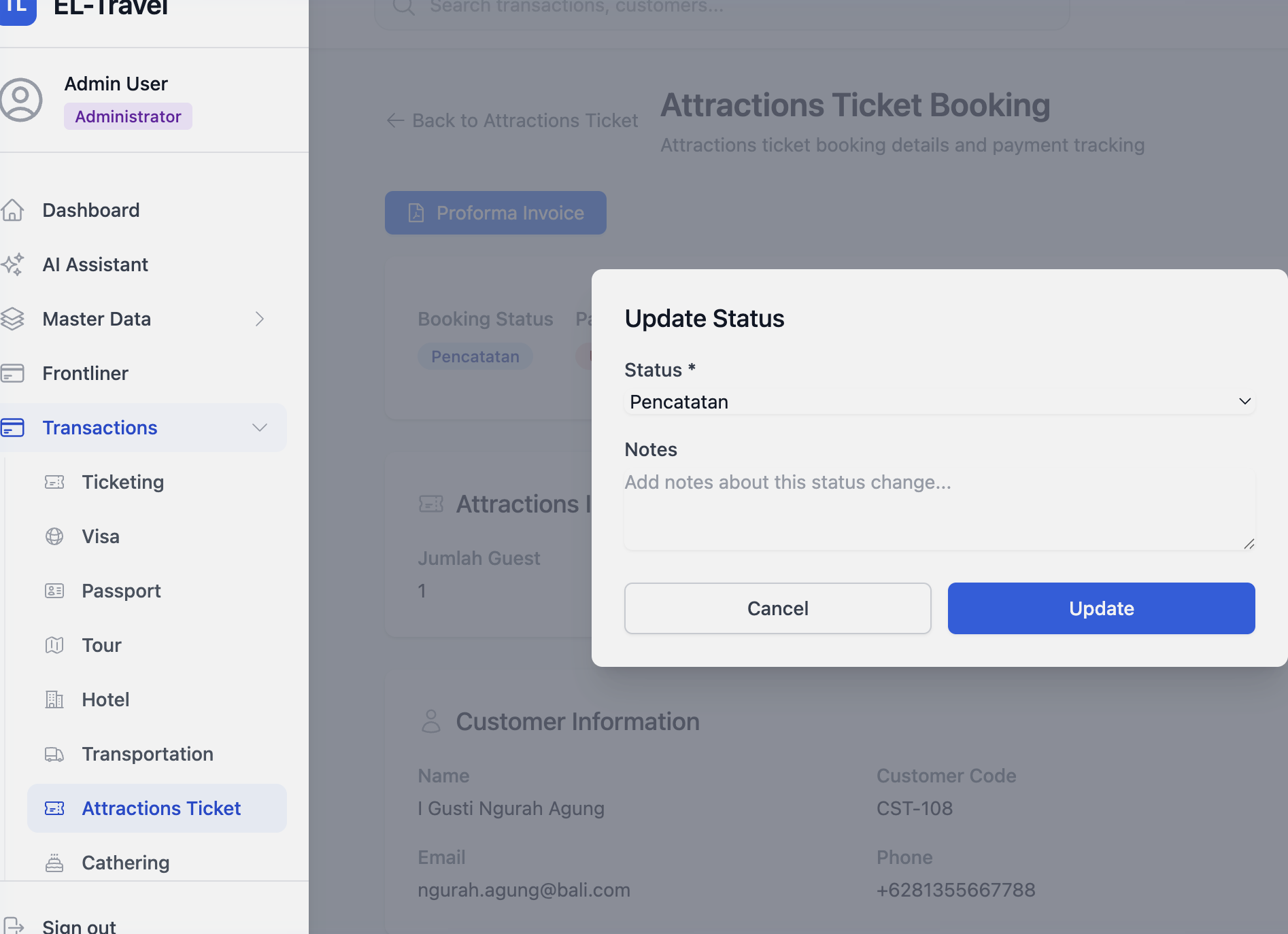 Status Modal Tiket Wahana & Atraksi