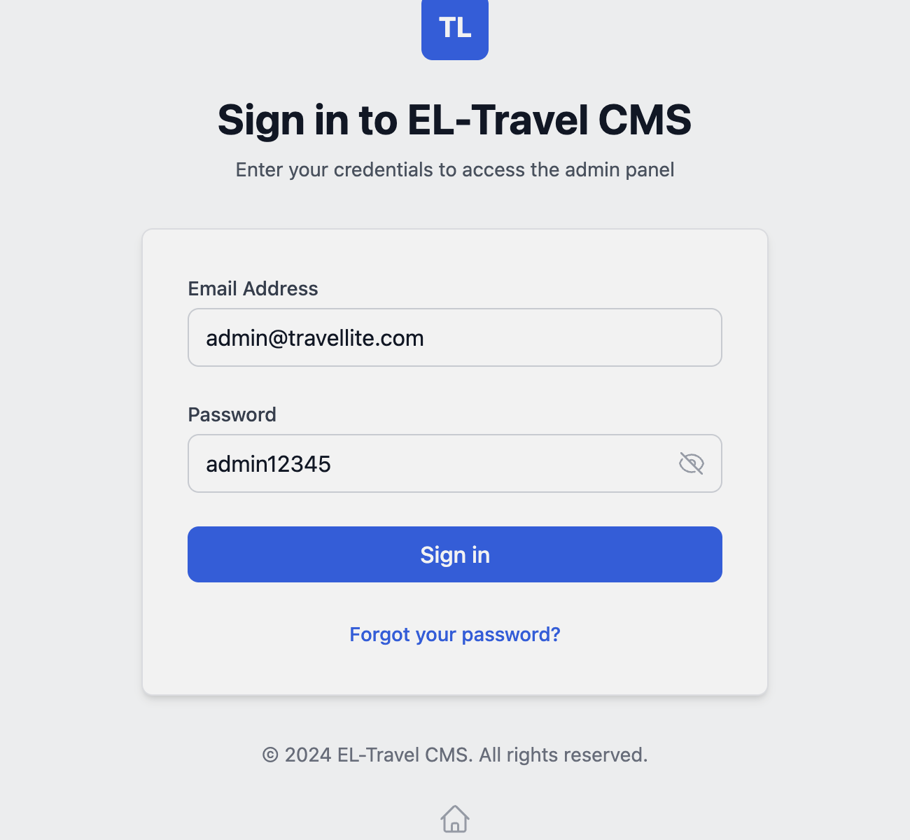 Navigasi Lupa Password dan Home
